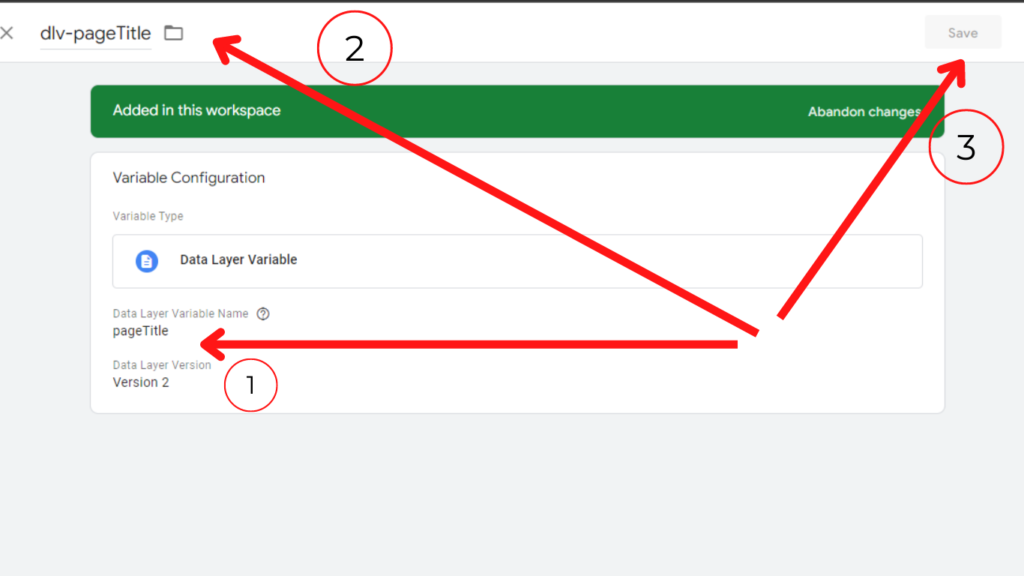 data layer set up in GTM